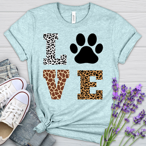 Love Leopard Paw Print Heathered Tee