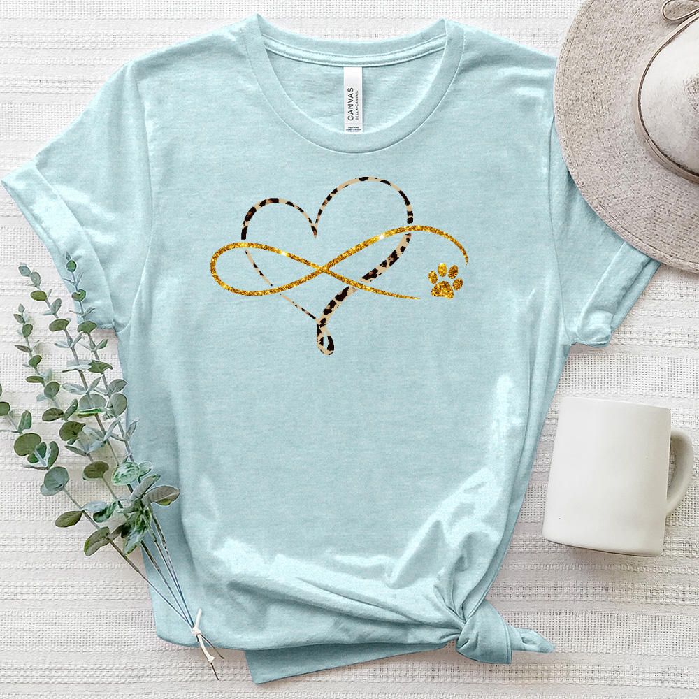 Infinity Paw Print Heart Heathered Tee