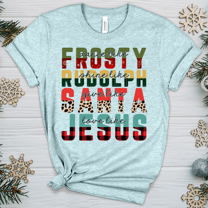 Love Like Jesus Patterned Heathered Tee