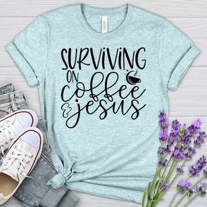 Survivng On Coffee Stars Heathered Tee