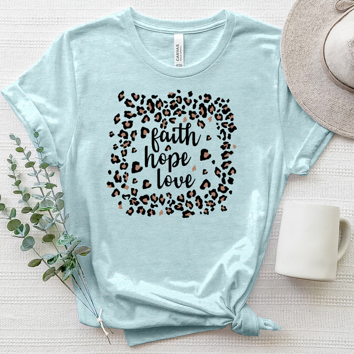 Faith Hope Love Leopard Box Heathered Tee