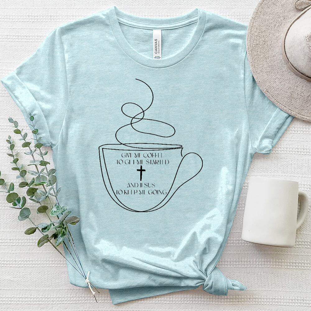 Give Me Coffee to Get Started Heathered Tee