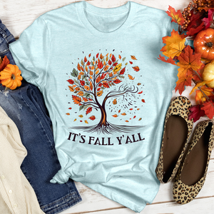 It's Fall Y'all Blooming Heathered Tee