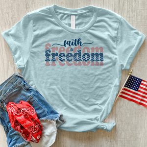 Faith & Freedom Heathered Tee