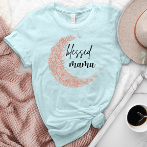 Blessed Mama Crescent Heathered Tee