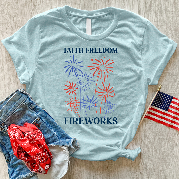 Faith & Fireworks Garden Heathered Tee
