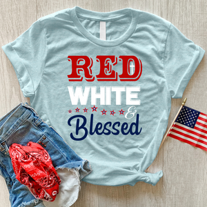 Red White & Blessed Heathered Tee