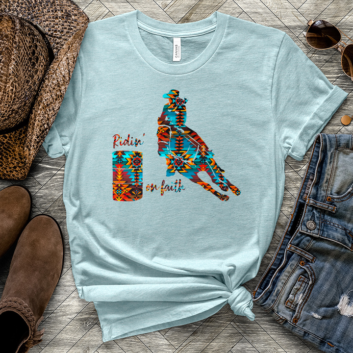 Ridin' On Faith Heathered Tee