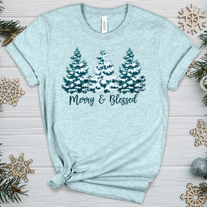 Snowy Blessed Trees Heathered Tee