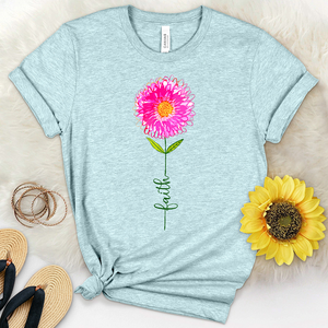 Pink Faith Flower Heathered Tee