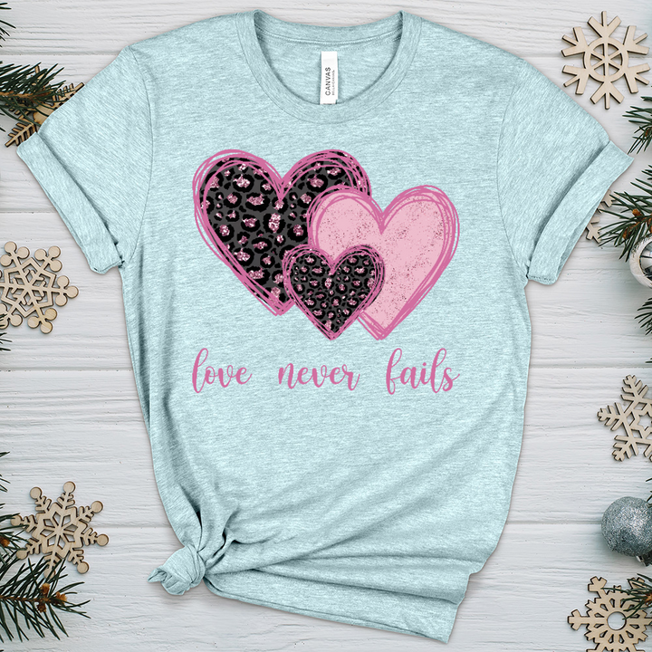 Love Never Fails V8 Heathered Tee