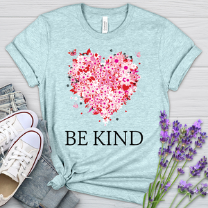 Be Kind Floral Heart Heathered Tee