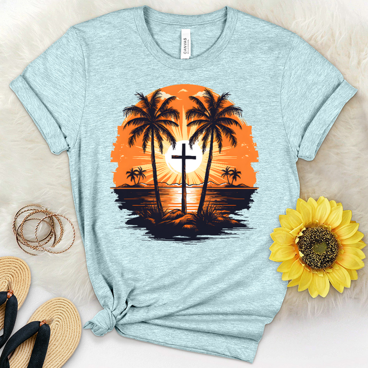 Faithful Sunset Heathered Tee