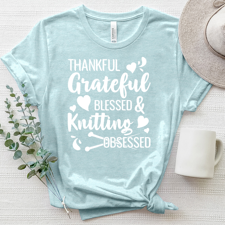 Thankful & Knitting Obsessed Heathered Tee
