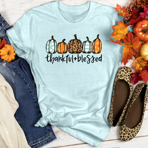 Thankful Blessed Pumpkin Arrangement Heathered Tee