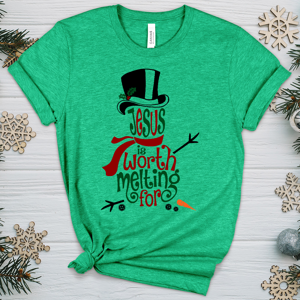 Jesus Is Worth Melting For Heathered Tee