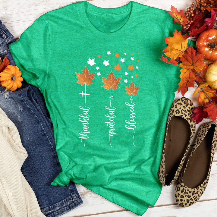 TGB Floating Leaves Heathered Tee