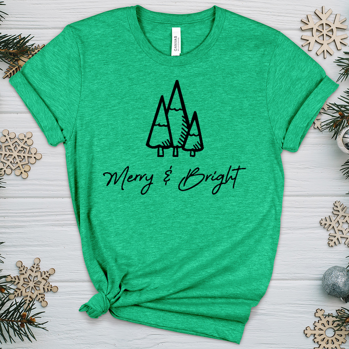 Merry & Bright Black Heathered Tee