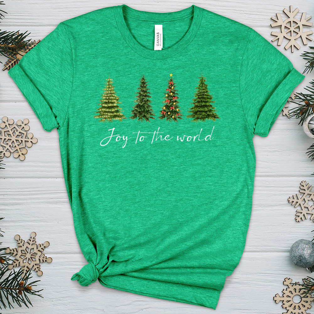 Joyful Christmas Trees Heathered Tee