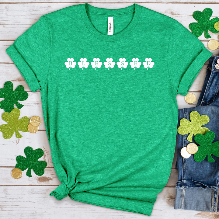 Blessed Shamrocks Heathered Tee