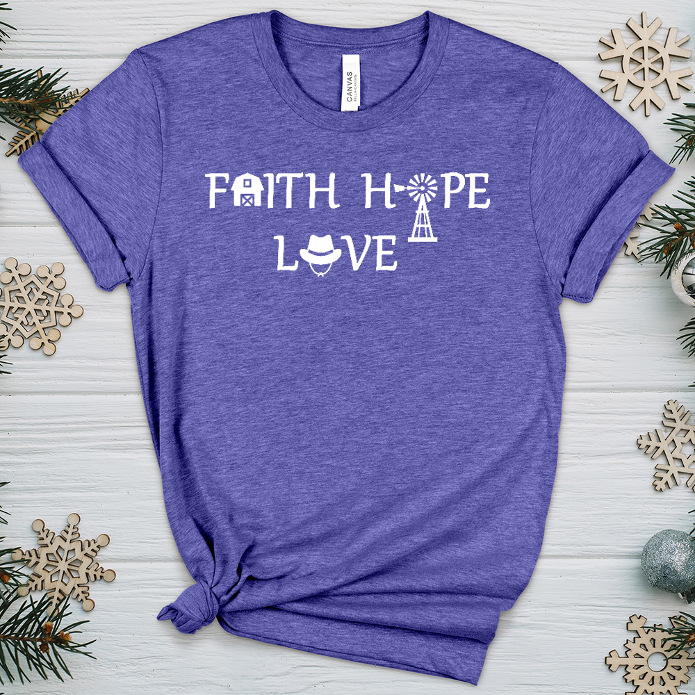 Country Faith Hope Love V2 Heathered Tee