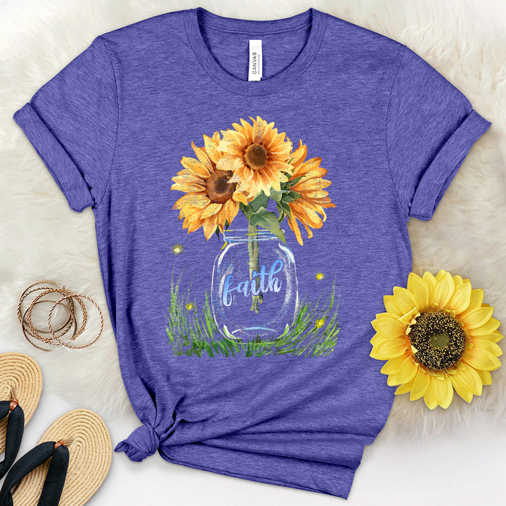 Sunflower Faith Jar Heathered Tee