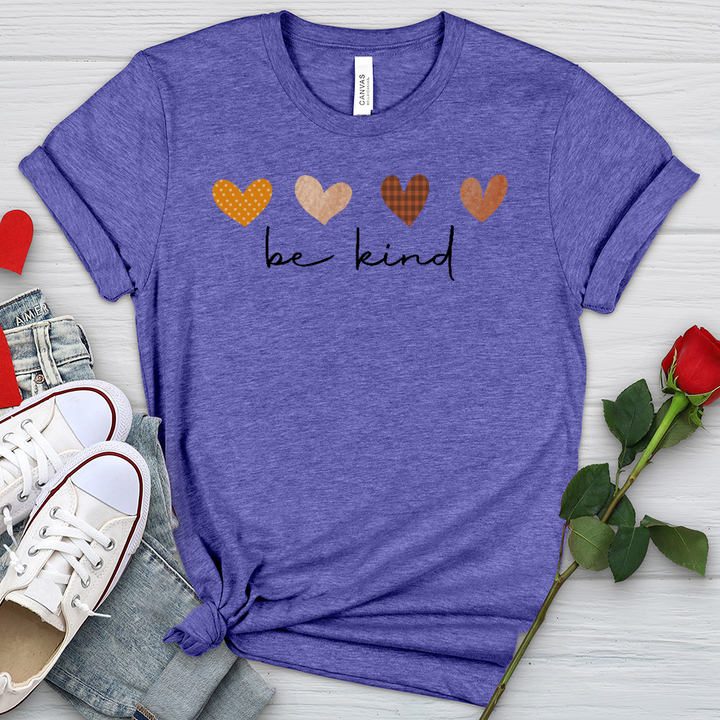 Be Kind Autumn Hearts Heathered Tee