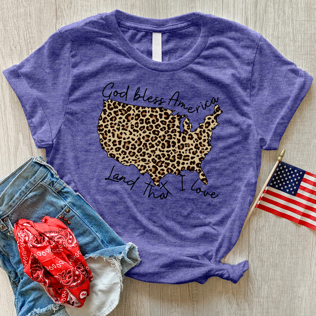 Land That I Love Leopard Heathered Tee