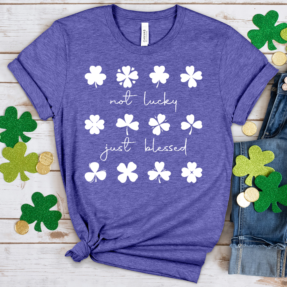 Not Lucky Shamrock Pattern Heathered Tee