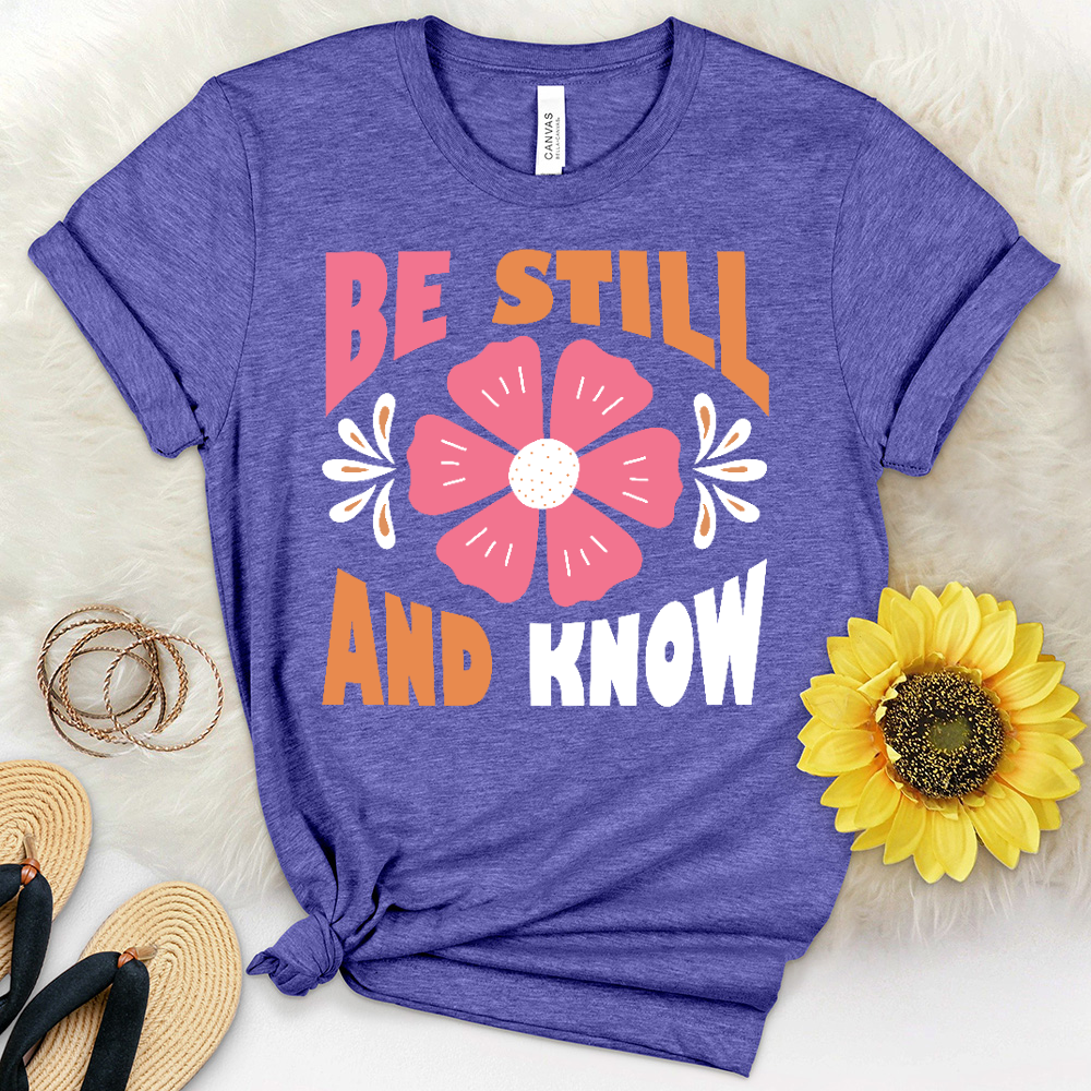 Be Still Flower Art Heathered Tee