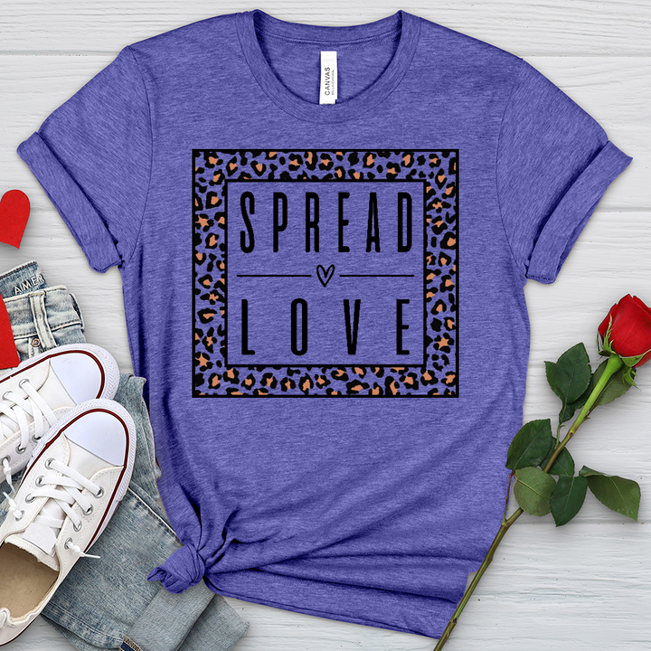 Spread Love Leopard Outline Heathered Tee