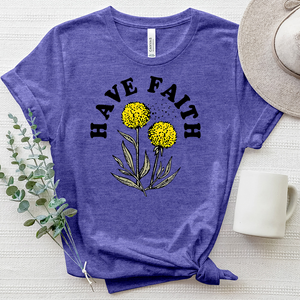 Have Faith Dandelion Heathered Tee