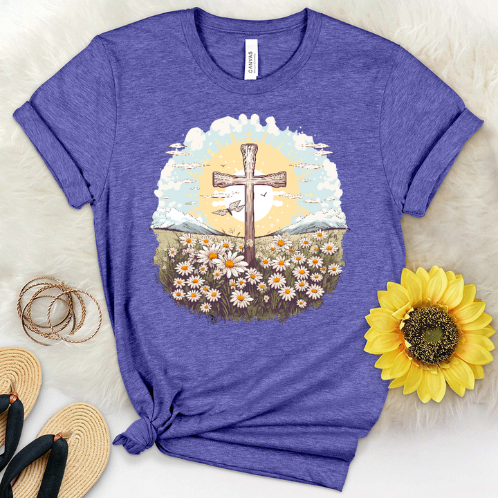 Scenic Daisy Cross Art Heathered Tee