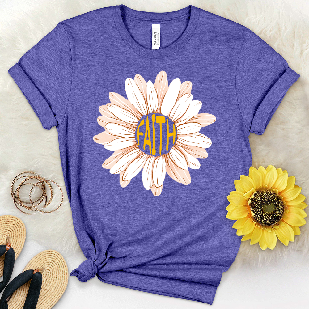 Summer Faith Flower Heathered Tee