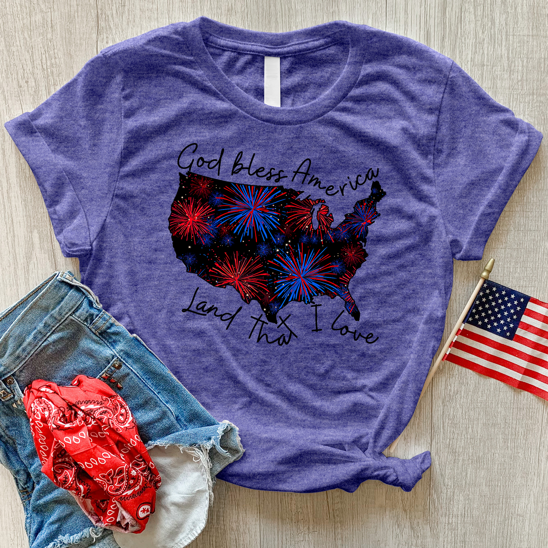 Land That I Love Fireworks Heathered Tee