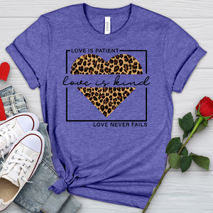 Love Leopard Heart Heathered Tee