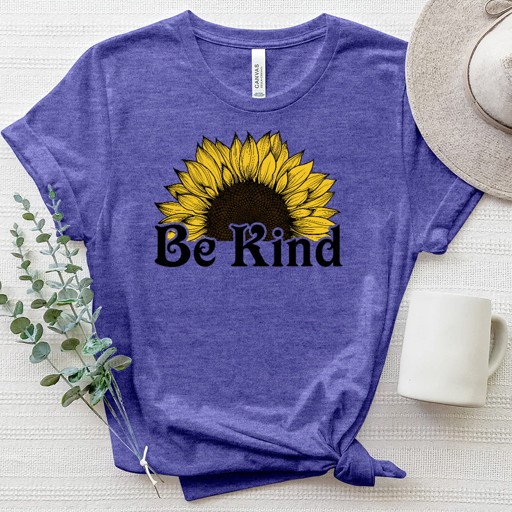 Be Kind Half Flower Heathered Tee