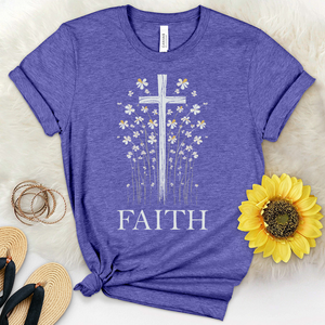 Faith Daisy Cross Heathered Tee