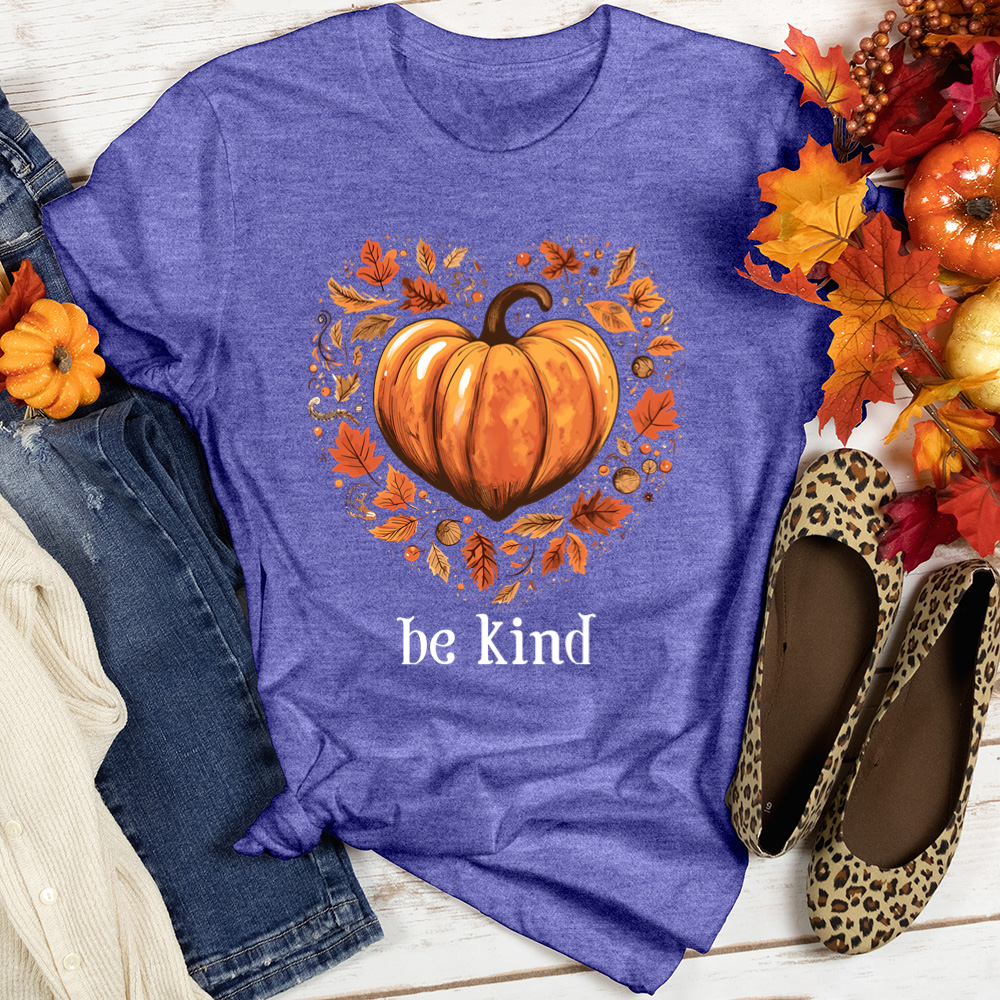 Retro Autumn Spice Heart Heathered Tee