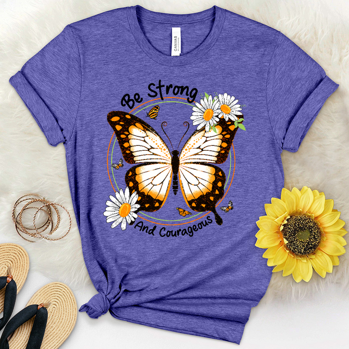 Be Strong Butterfly Heathered Tee