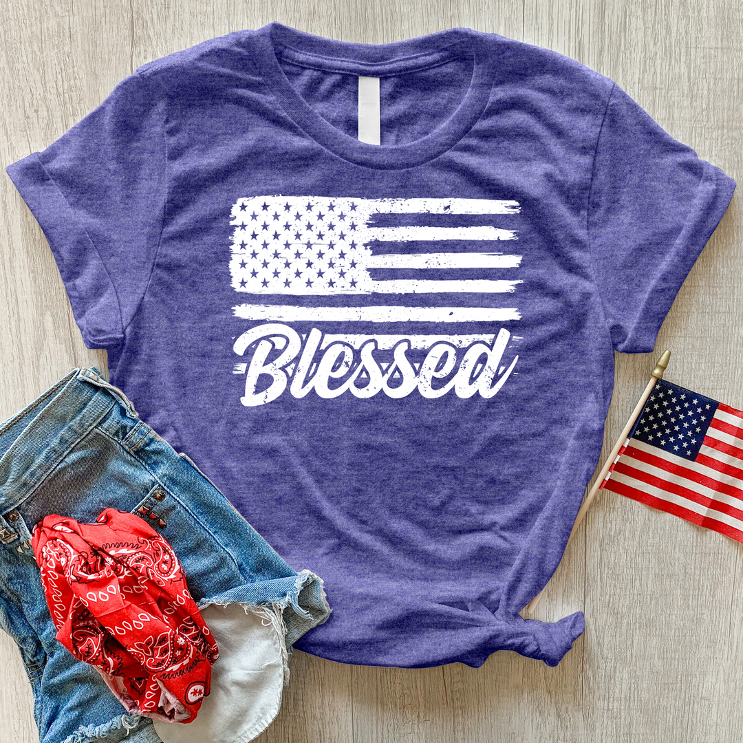 Blessed Flag Heathered Tee