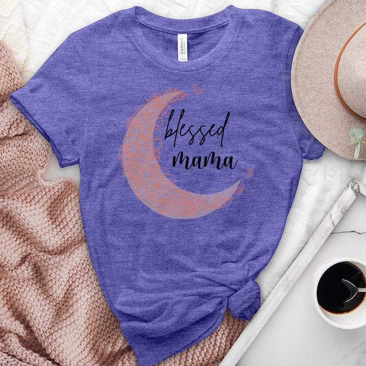 Blessed Mama Crescent Heathered Tee