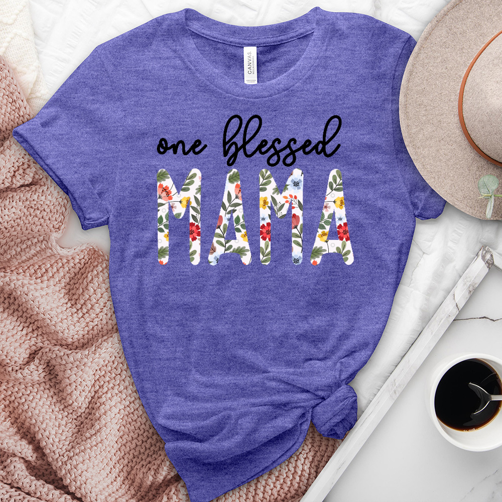 One Blessed Mama Heathered Tee