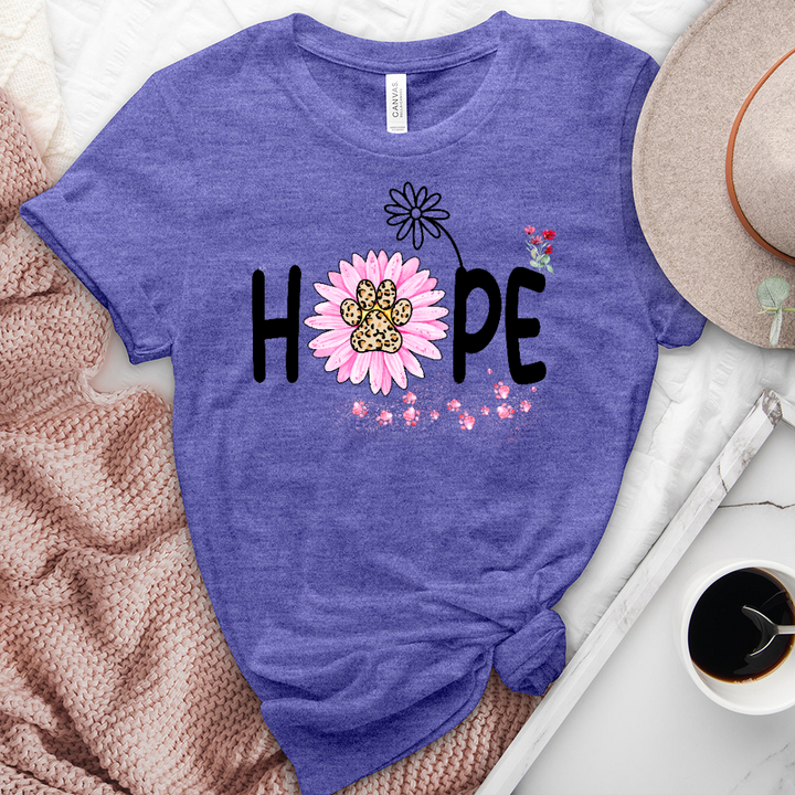 Hope Flower Paw Print Heathered Tee