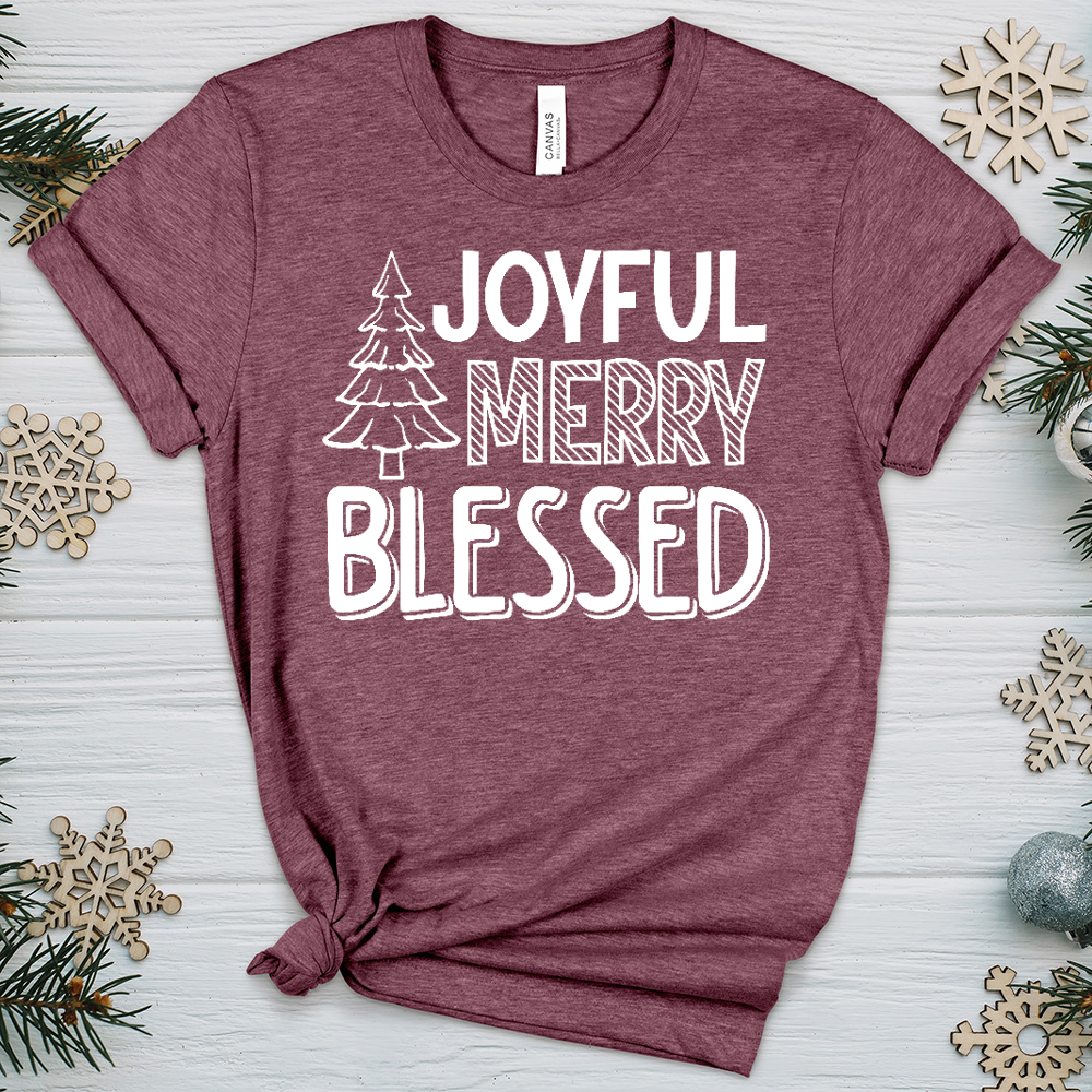 Joyful Merry Blessed Heathered Tee