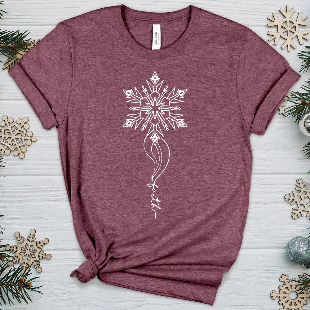 Wispy Snowflake Faith Heathered Tee