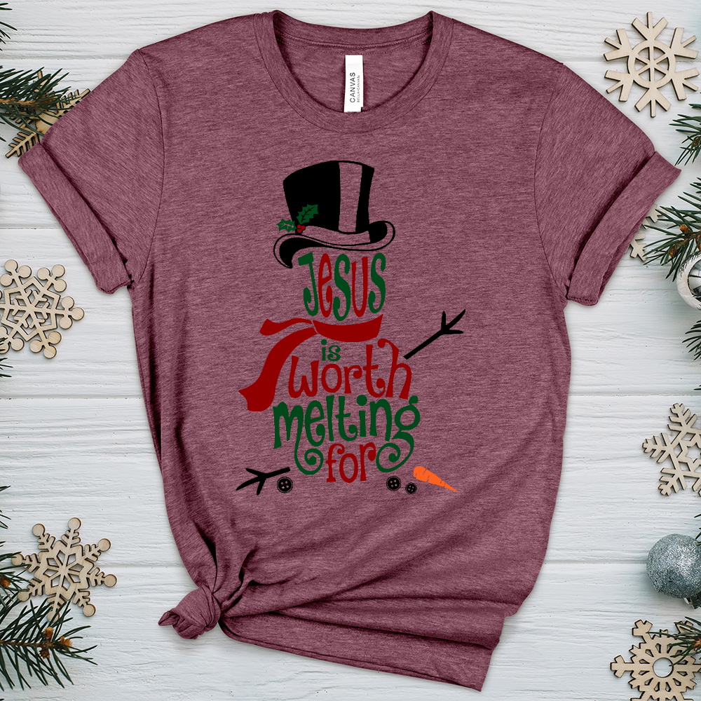 Jesus Is Worth Melting For Heathered Tee