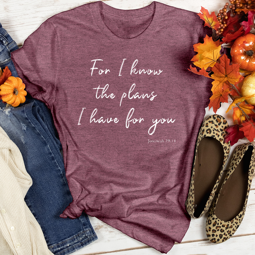 For I know The Plans Heathered Tee