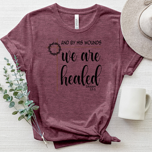 By His Wounds We Are Healed Heathered Tee