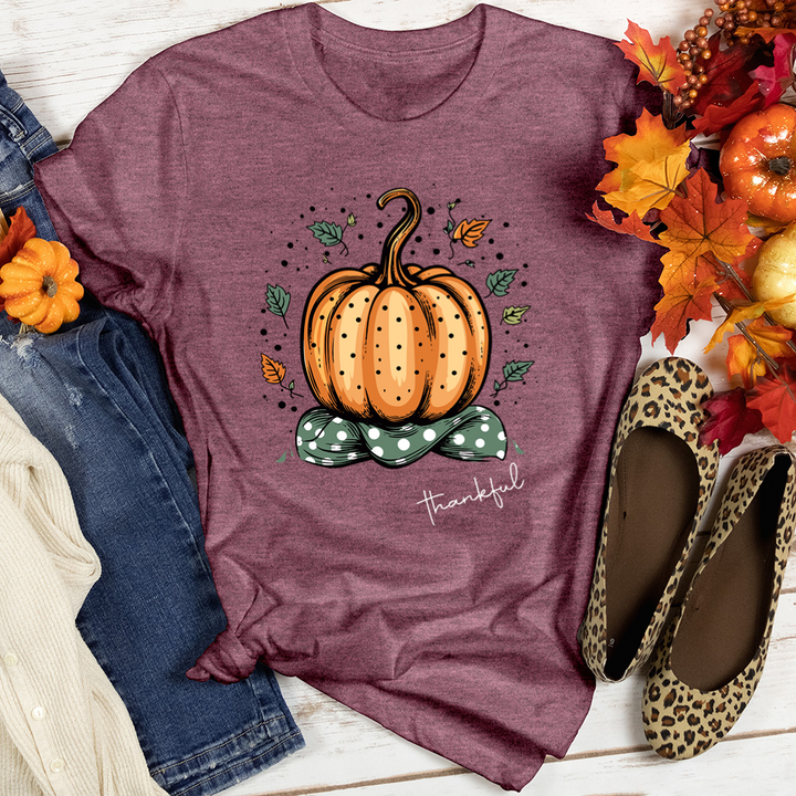 Cozy Dot Pumpkin Vibes Heathered Tee